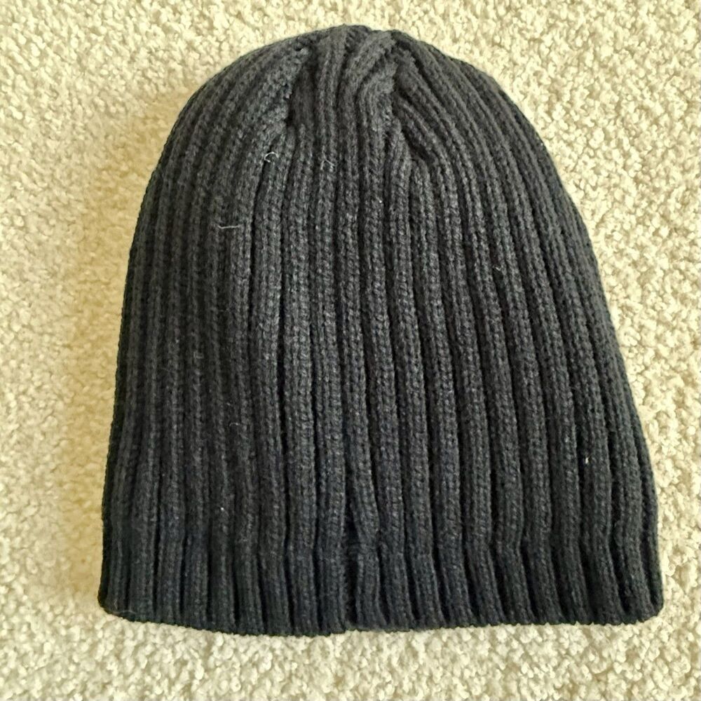 Harley-Davidson Beanie Cap Black Rib Knit Fleece LIned Leather Skull Embroidery - Picture 2 of 12